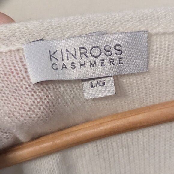 Cashmere Kinross Ombre Vee Sweater Blue White Boho Size Large Heritagecore - Picture 5 of 7